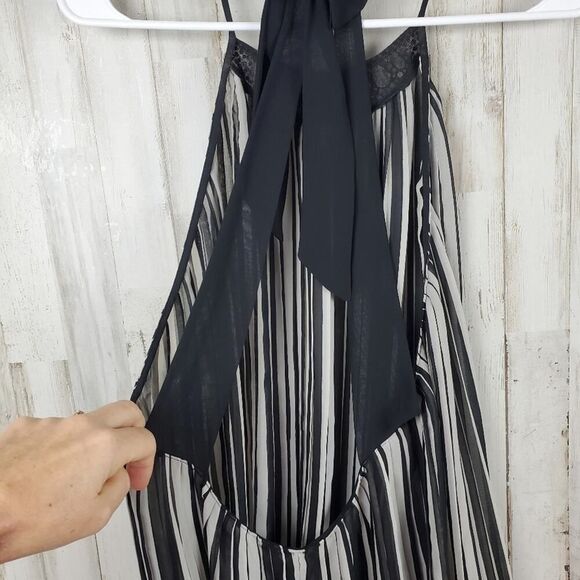 Victoria's Secret Striped Bead Tank Top Black White Size Medium - Picture 7 of 10